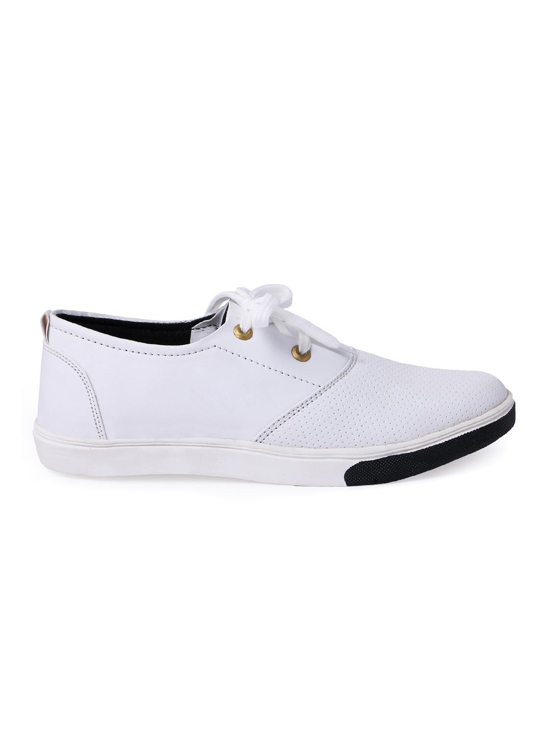 white leatherette lace up sneaker - 15363930 - Zoom Image - 2