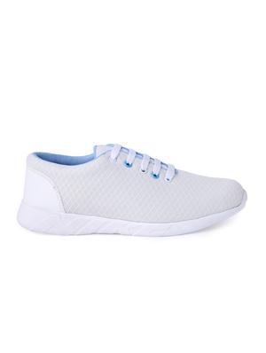 white mesh lace up sport shoes - 15363932 - Standard Image - 2