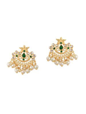 gold metal chandballi earring - 15364171 - Standard Image - 2