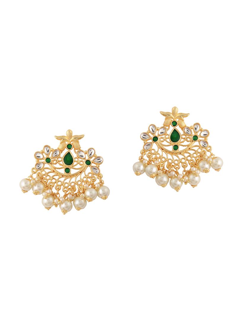 gold metal chandballi earring - 15364171 - Zoom Image - 2