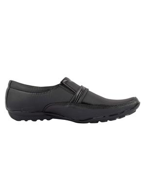 black leatherette formal slip ons - 15364731 - Standard Image - 2