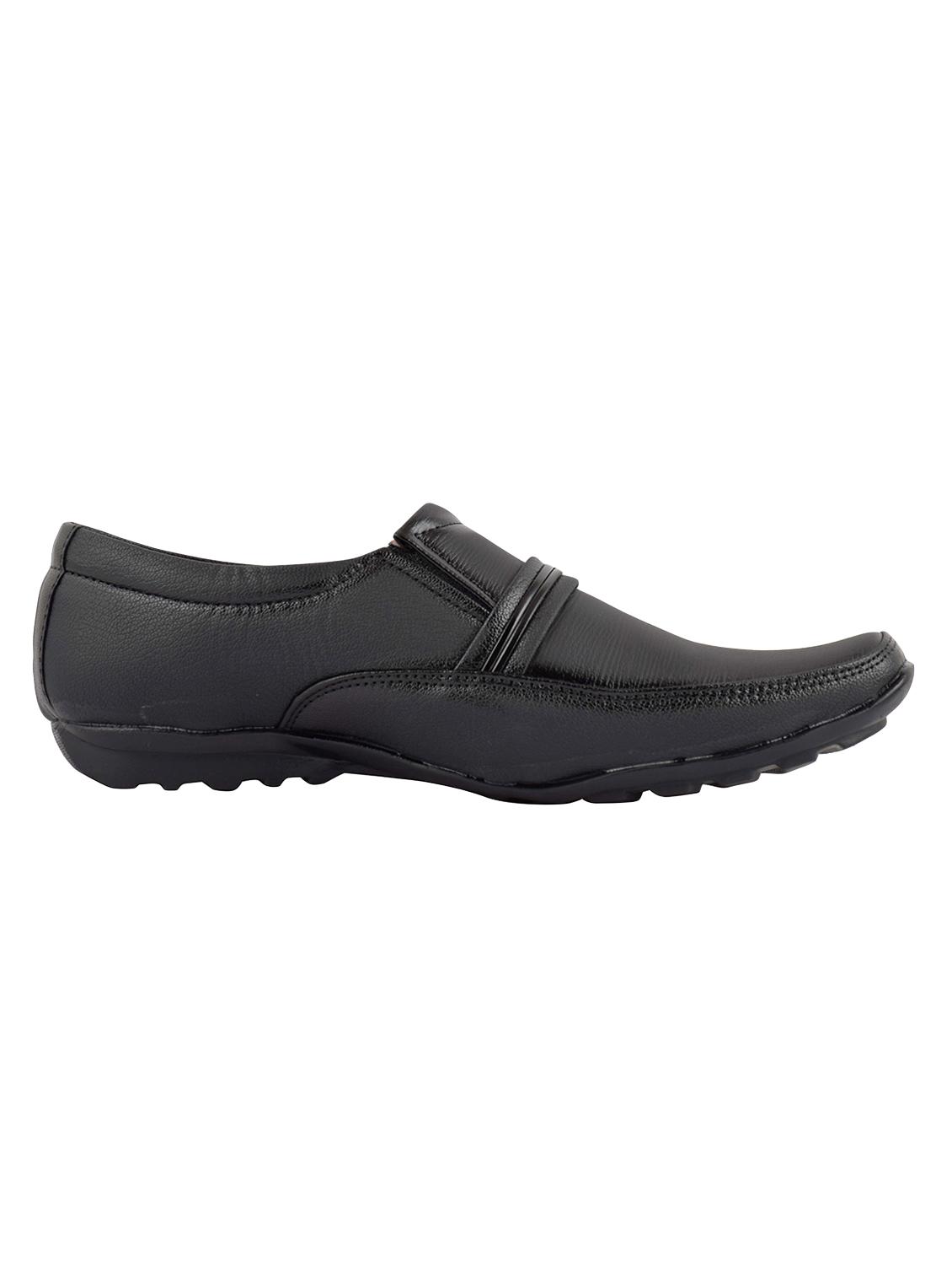 black leatherette formal slip ons - 15364731 - Zoom Image - 2