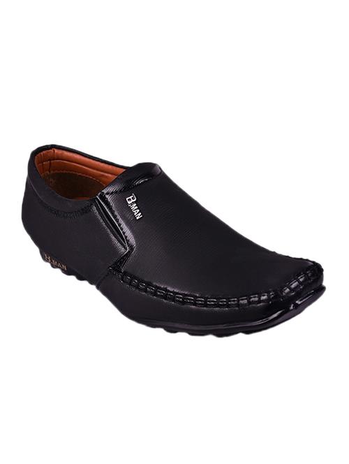 black leatherette formal slip ons - 15364736 - Very Small Image - 1