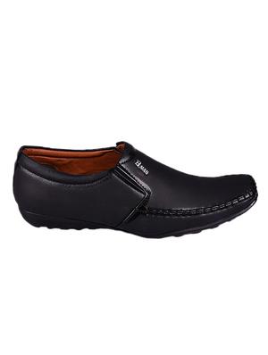 black leatherette formal slip ons - 15364736 - Standard Image - 2