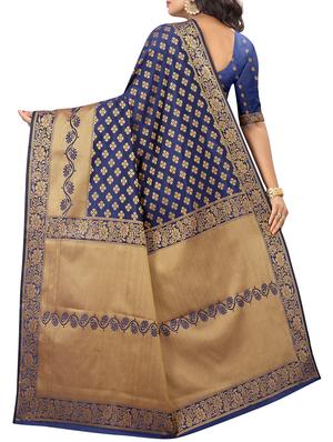 zari woven kanjivaram saree with blouse - 15364746 - Standard Image - 2