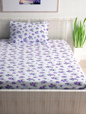 100% cotton 120tc single bedsheet with 1 pillow cover - 15365725 - Standard Image - 2