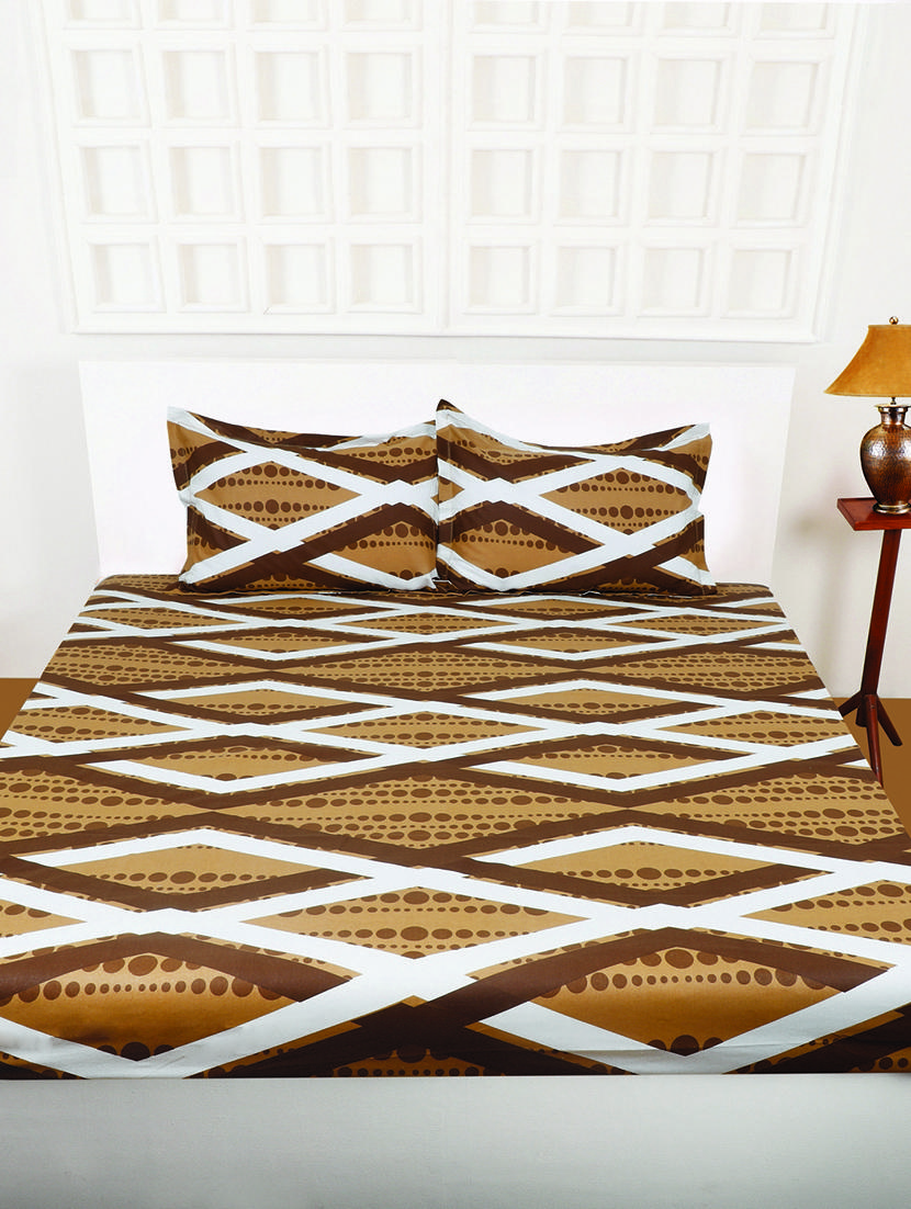 Cotton Double bedsheet with 2 pillow covers - 15366261 - Zoom Image - 2