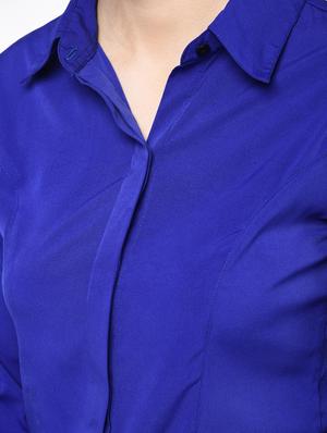 concealed placket solid shirt - 15366977 - Standard Image - 5