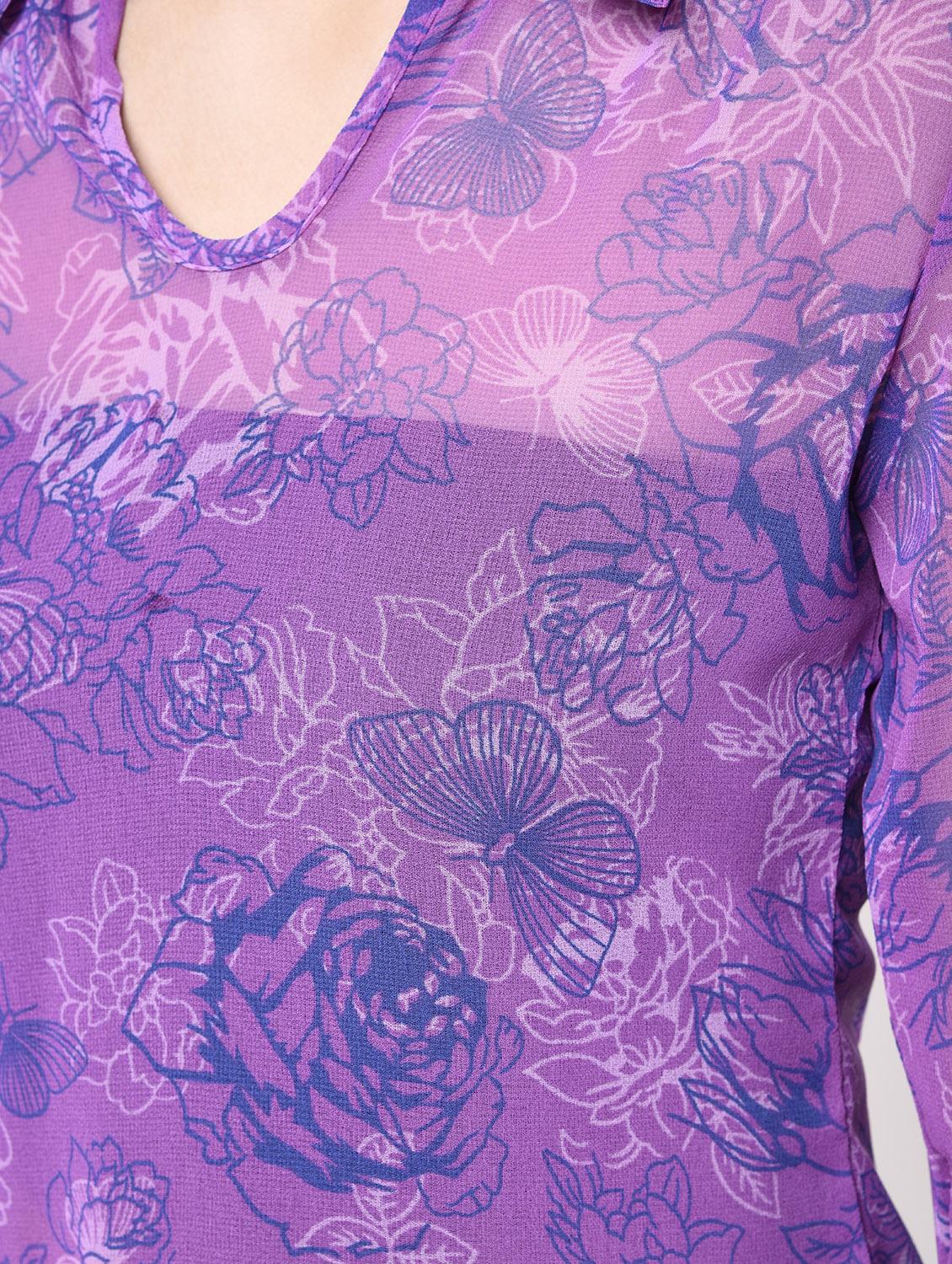cold shoulder bell sleeved top - 15366986 - Zoom Image - 5