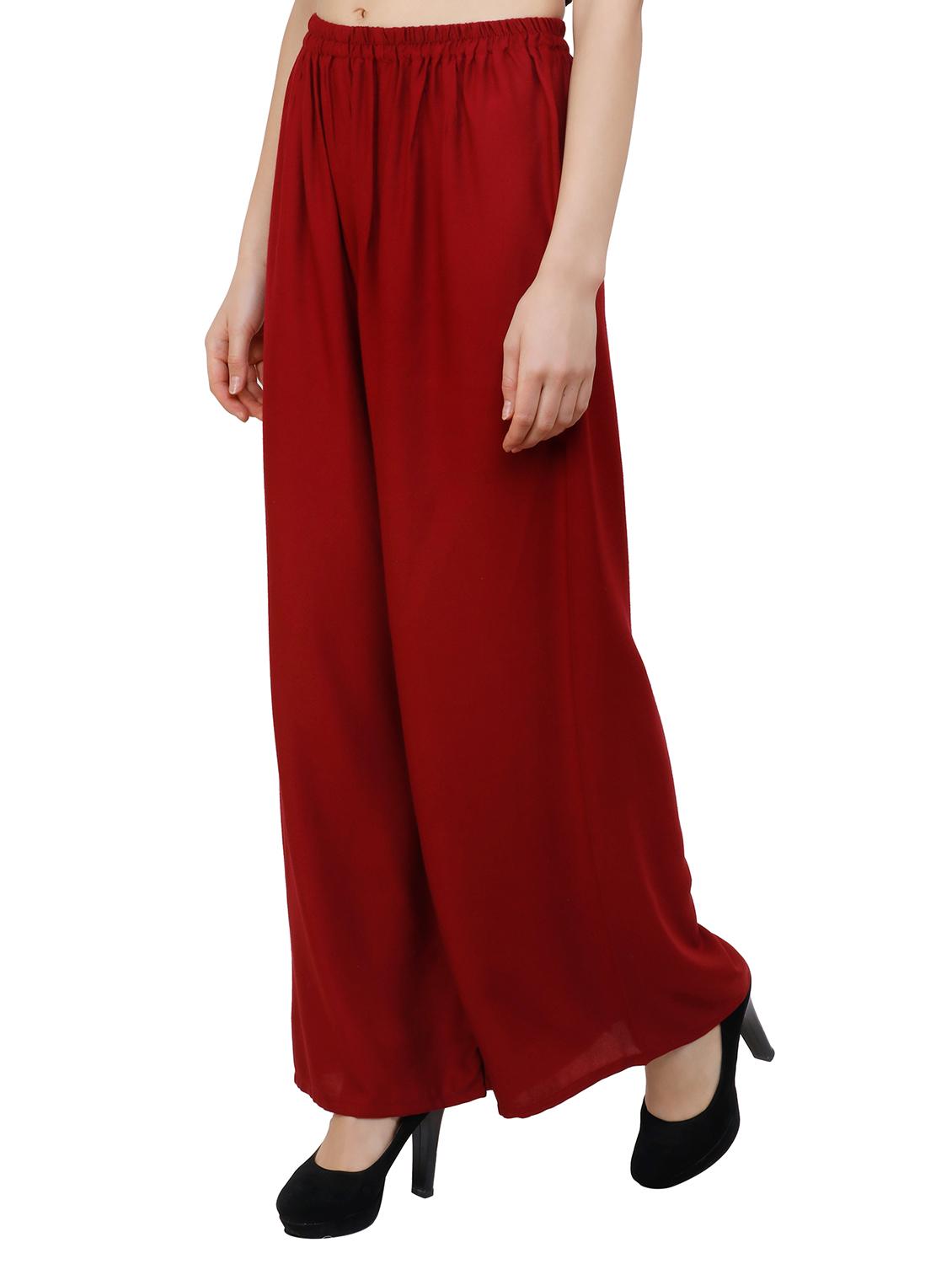 brown viscose flared palazzo - 15366999 - Zoom Image - 2