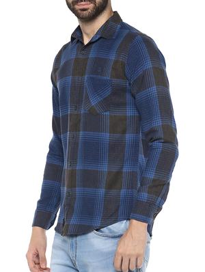 blue cotton casual shirt - 15367873 - Standard Image - 2