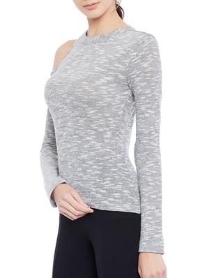single cold shoulder knitted top - 15367887 - Standard Image - 2