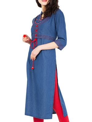 embroidered straight kurta - 15375354 - Standard Image - 2