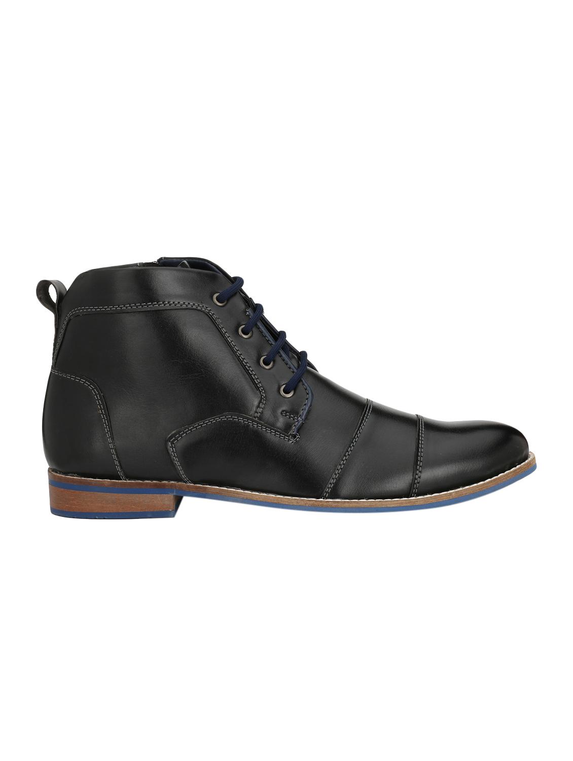 black leatherette lace-up derby - 15375404 - Zoom Image - 2