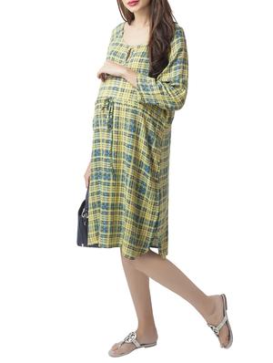 Checkered maternity wear dress - 15376015 - Standard Image - 2