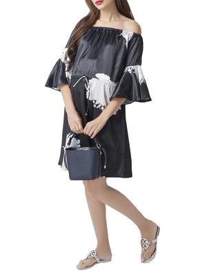 bell sleeved off shoulder maternity wear dress - 15376019 - Standard Image - 2