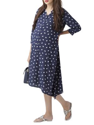 printed asymmetric maternity wear dress - 15376025 - Standard Image - 2