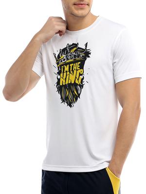 white polyester chest print t-shirt - 15376094 - Standard Image - 2