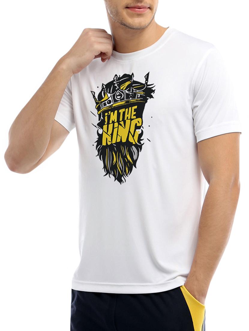 white polyester chest print t-shirt - 15376094 - Zoom Image - 2
