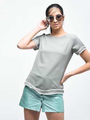lace trim detail top - 15376817 - Standard Image - 2