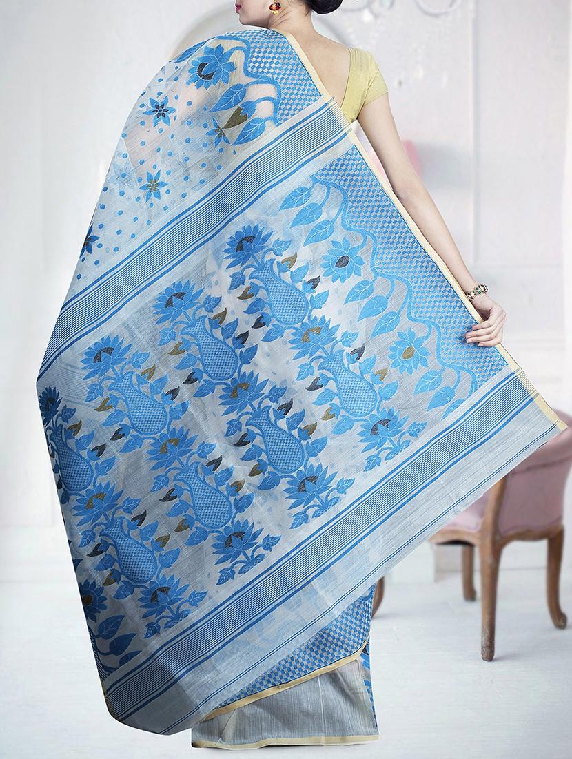 hand woven jamdani saree - 15377194 - Zoom Image - 2