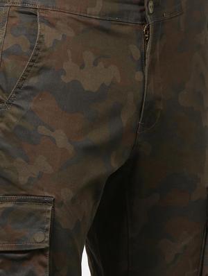 brown cotton cargos casual trousers - 15379410 - Standard Image - 5