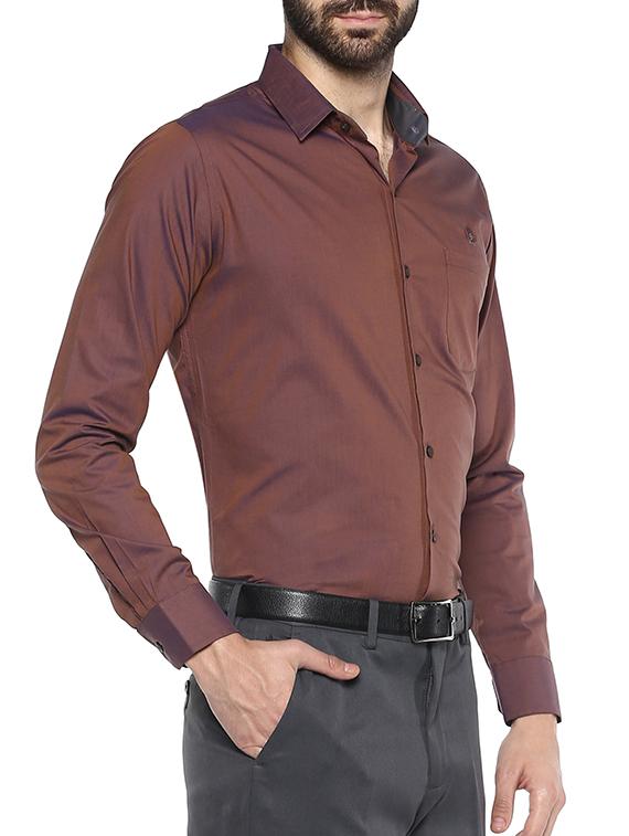 brown cotton formal shirt - 15380682 - Zoom Image - 2