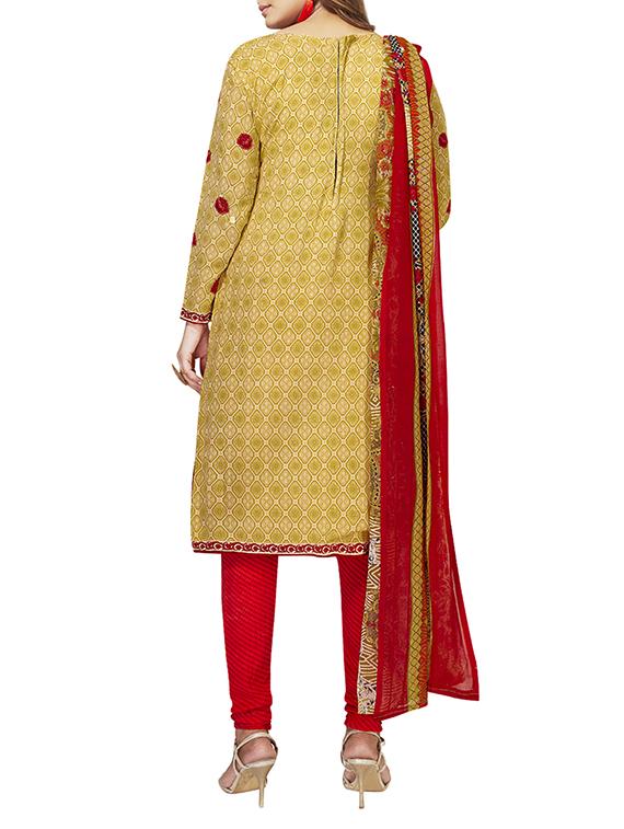 multi colored unstitched combo suit - 15381304 - Zoom Image - 5