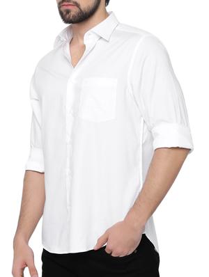 white solid casual shirt - 15383027 - Standard Image - 2