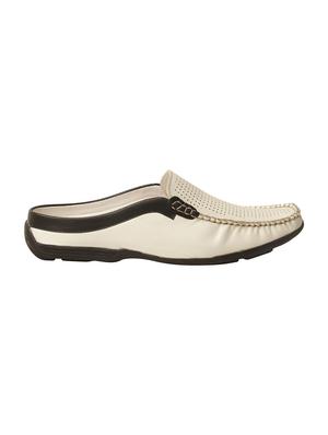 white leatherette slip on loafers - 15383105 - Standard Image - 2