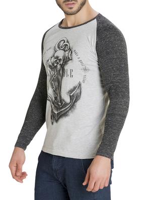 grey cotton front print t-shirt - 15383173 - Standard Image - 2