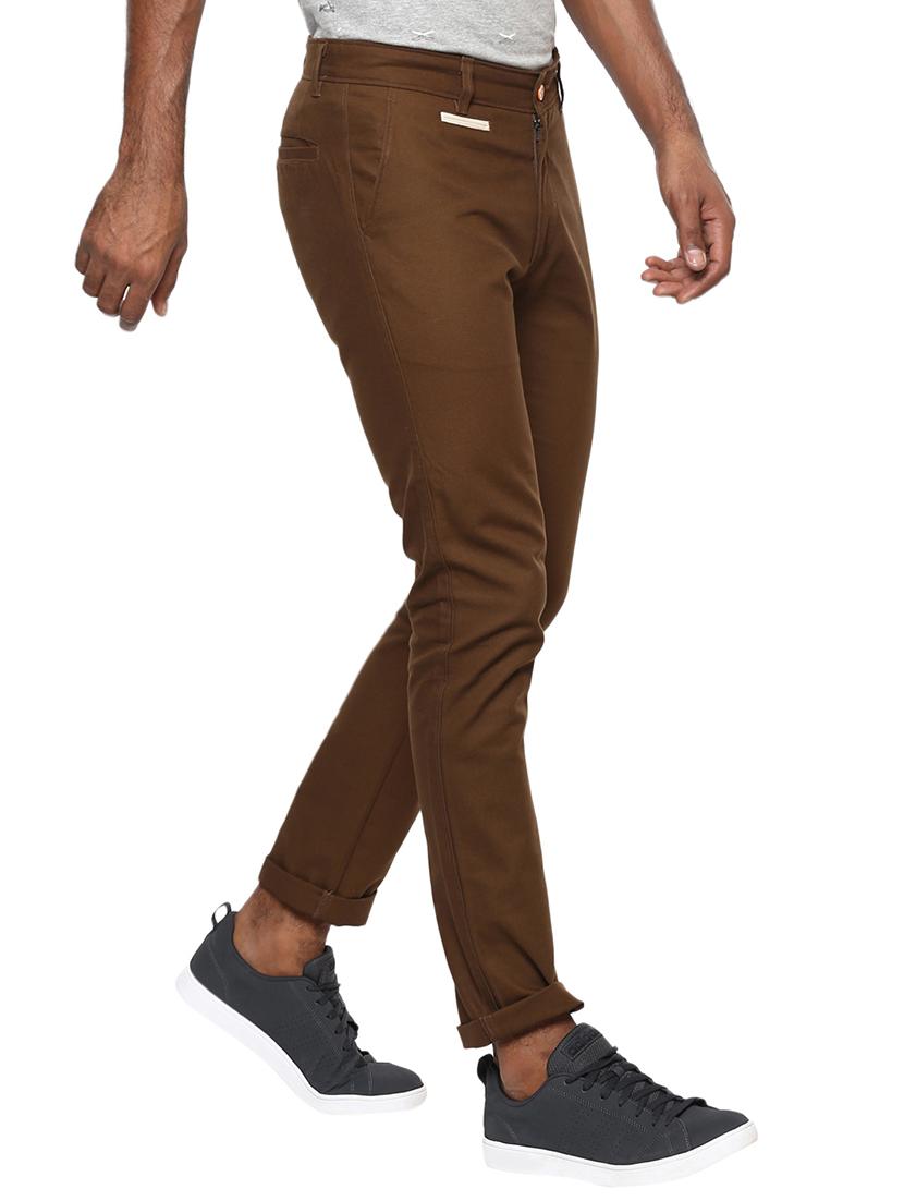 brown cotton chinos casual trousers - 15383692 - Zoom Image - 2