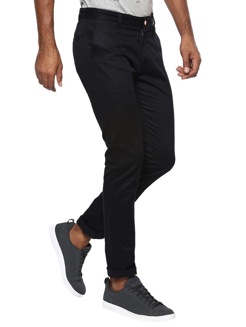 black cotton chinos casual trousers - 15383709 - Zoom Image - 2