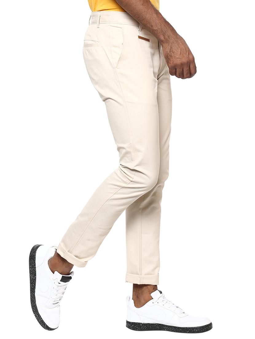beige cotton chinos casual trousers - 15383710 - Zoom Image - 2