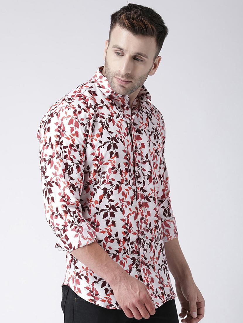 red cotton blend casual shirt - 15383718 - Zoom Image - 2