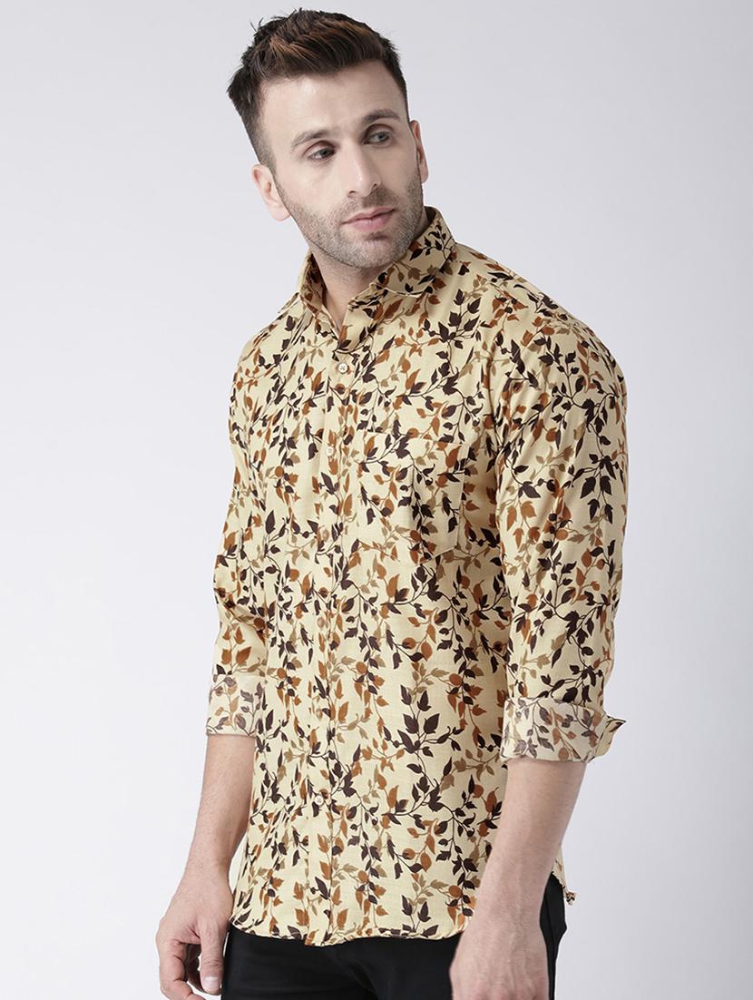 brown cotton blend casual shirt - 15383735 - Zoom Image - 2