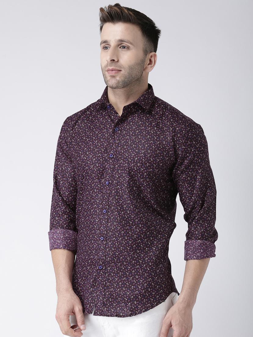purple cotton blend casual shirt - 15383742 - Zoom Image - 2