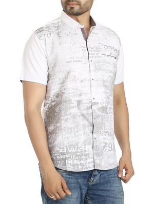 white cotton casual shirt - 15383766 - Standard Image - 2