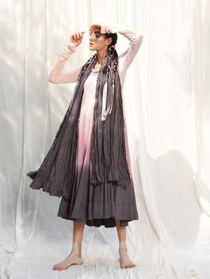 mirror work ombre kurta with stole - 15384121 - Standard Image - 2