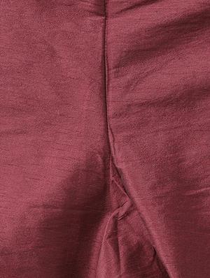 maroon dupion kurta pyjama set with nehru jacket - 15384267 - Standard Image - 5