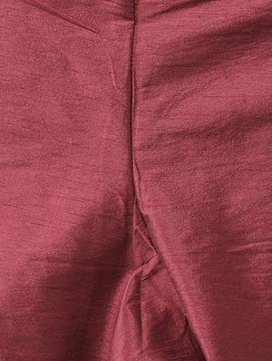 maroon dupion kurta pyjama set with nehru jacket - 15384269 - Standard Image - 5