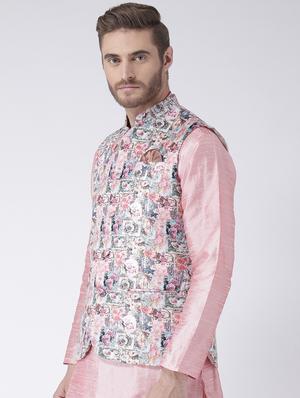multi colored cotton nehru jacket - 15384305 - Standard Image - 2