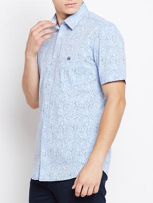 light blue cotton casual shirt - 15385303 - Standard Image - 2