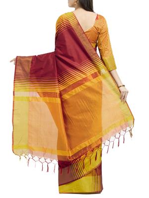 dual tone stripes woven saree with blouse - 15386113 - Standard Image - 2