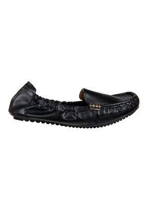 black leatherette slip on loafers - 15386181 - Standard Image - 2