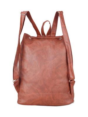 brown leatherette (pu) regular backpack - 15386289 - Standard Image - 2