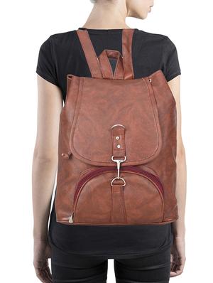 brown leatherette (pu) regular backpack - 15386289 - Standard Image - 5