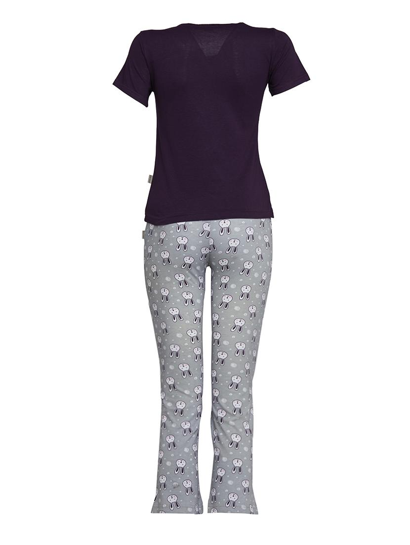 purple cotton pyjama set - 15386395 - Zoom Image - 2
