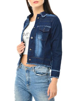 frayed denim summer jacket - 15386734 - Standard Image - 2