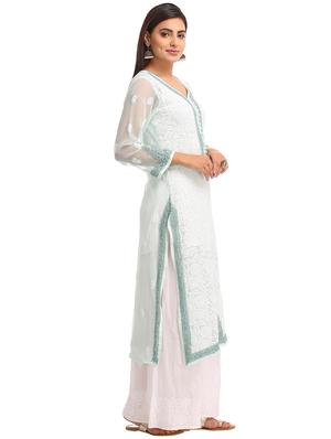 Chikankari straight kurta - 15387288 - Standard Image - 2